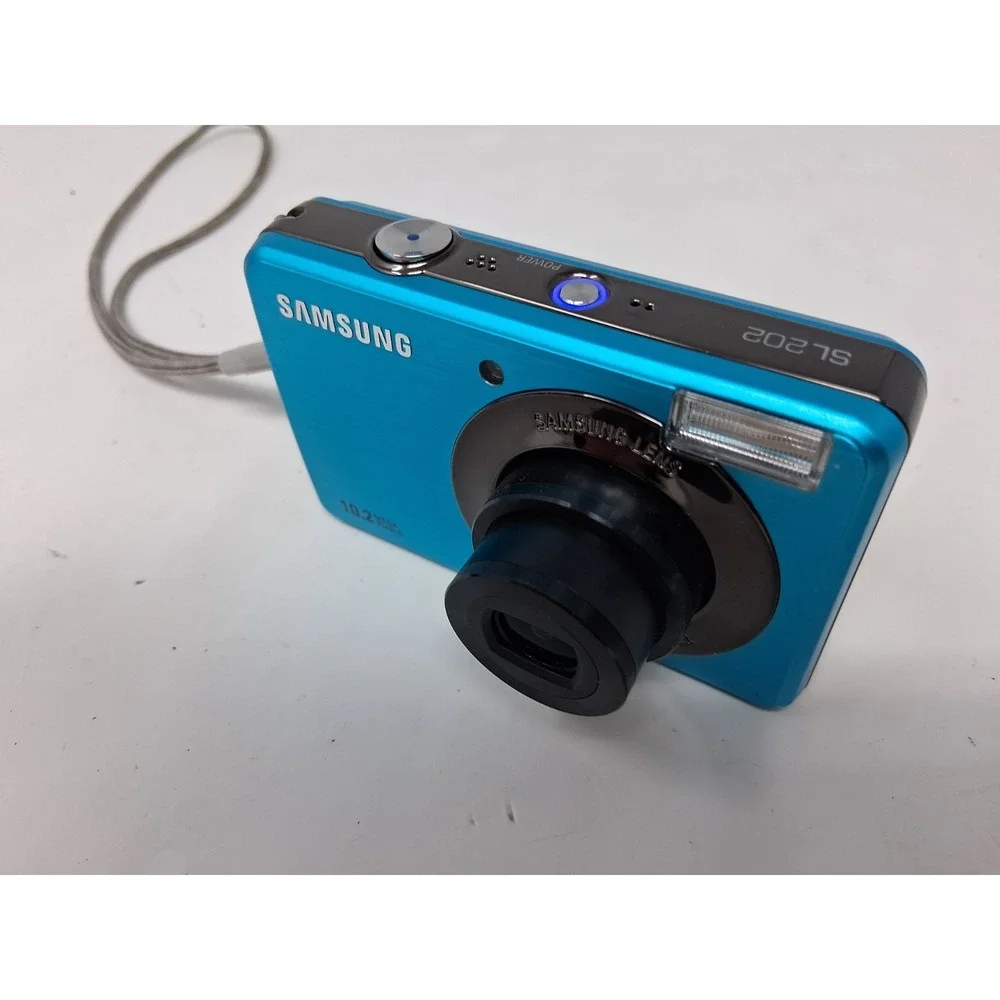 Samsung SL202 Digital Camera 10.2MP 3x Zoom Blue W Battery — TESTED & WORKING✅✅X